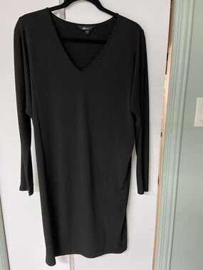 Reitmans Black V-Neck Long Sleeve Dress